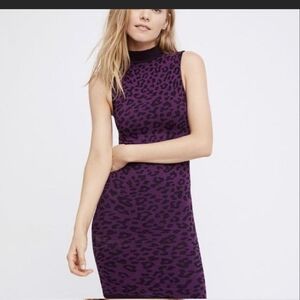Purple Leopard Print Bodycon Free People Dress